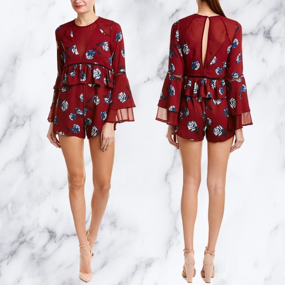 4SI3NNA Pants - NWOT Set My Heart Aflutter Romper by 4SI3NNA